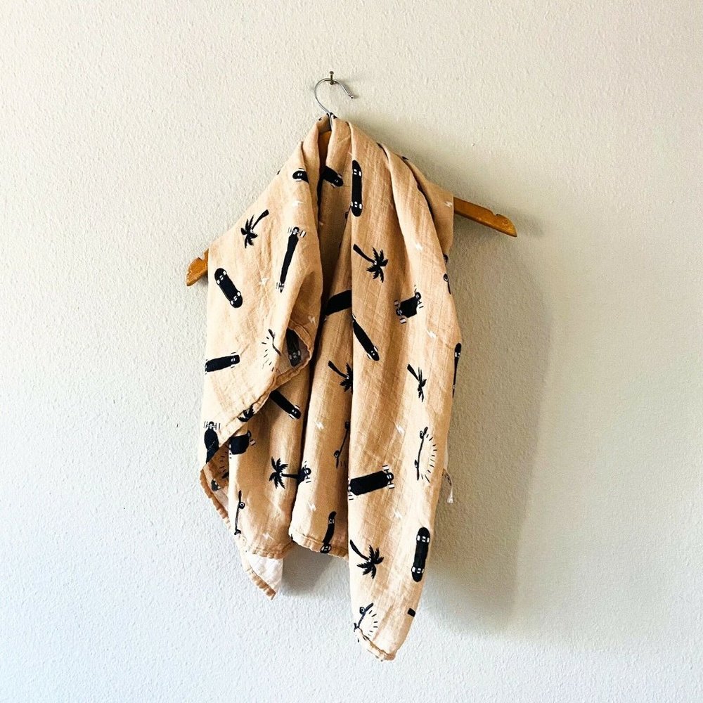 Sweet Sweet Honey bamboo and cotton hawaiian tan palm tree scarf